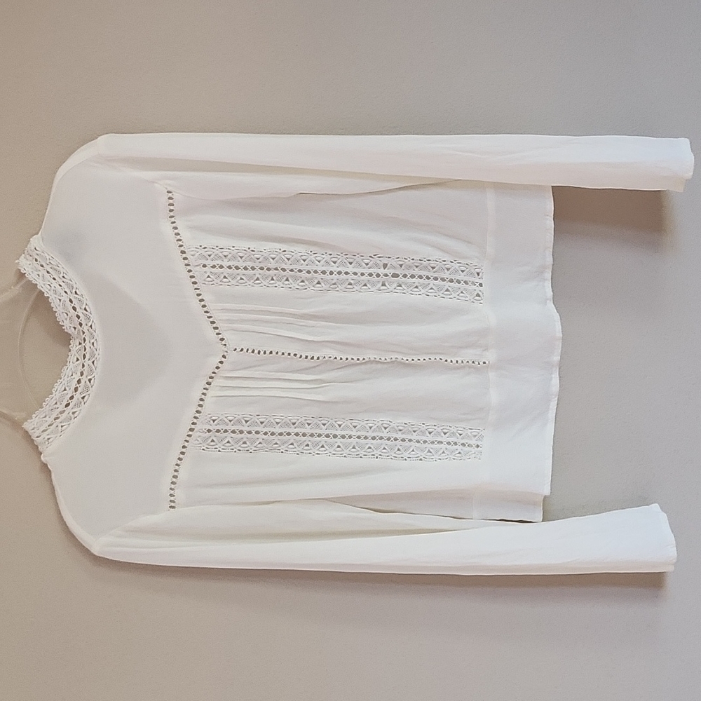 Express white long sleeve blouse with collar